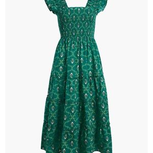 Hill House Ellie Nap Dress in Emerald Trellis